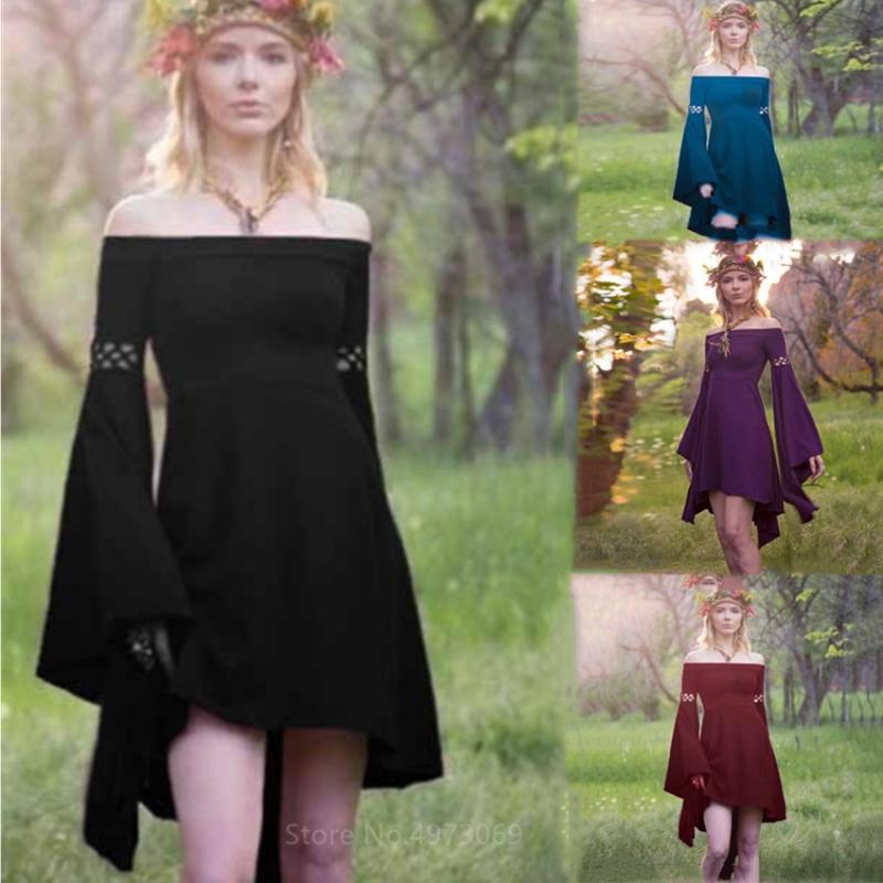 Woman Vintage Irregular Forest Elven Dress Medieval Princess Sexy Off Shoulder Neck Flare Sleeve Party Halloween Gothic Vestido Casual Dress
Woman Vintage Irregular Forest Elven Dress Medieval Princess Sexy Off Shoulder Neck Flare Sleeve Party Halloween Gothic Vestido Casual Dress