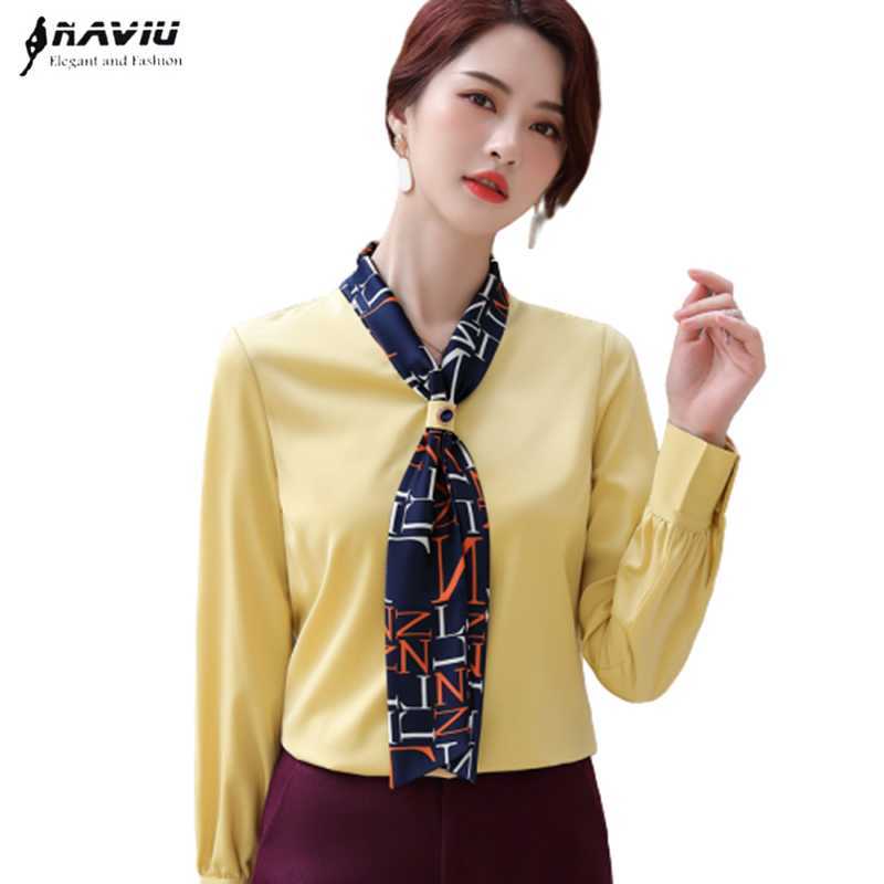 Long Sleeve Chiffon Women Shirt Autumn Fashion Temperament Ribbon Patchwork Blouses Office Ladies Casual Work Tops 210604, Yellow
Long Sleeve Chiffon Women Shirt Autumn Fashion Temperament Ribbon Patchwork Blouses Office Ladies Casual Work Tops 210604, Yellow