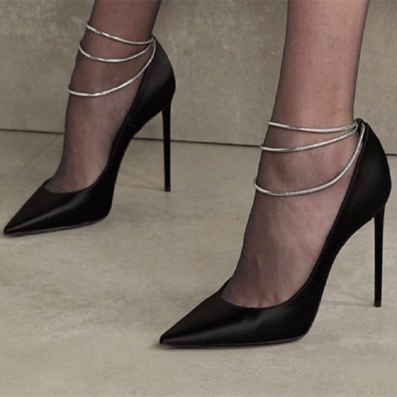 Sandals 2021 spring fashion chain pointed toe work shoes simple shallow mouth stiletto high heel female party dress single HPLP, Black
Sandals 2021 spring fashion chain pointed toe work shoes simple shallow mouth stiletto high heel female party dress single HPLP, Black