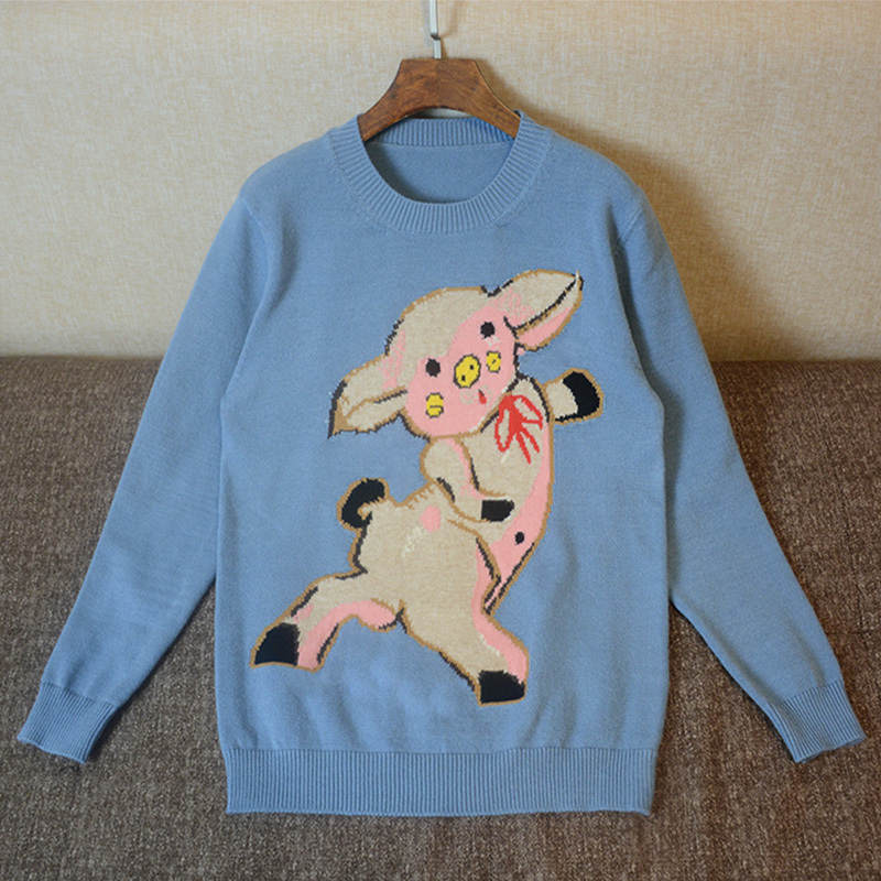 Women's Sweaters Runway Designer Cartoon Pig Jacquard Knitted And Pullovers Winter Thick Warm Girls Knit Jumpe Sweater XDOZ, Blue
Women's Sweaters Runway Designer Cartoon Pig Jacquard Knitted And Pullovers Winter Thick Warm Girls Knit Jumpe Sweater XDOZ, Blue