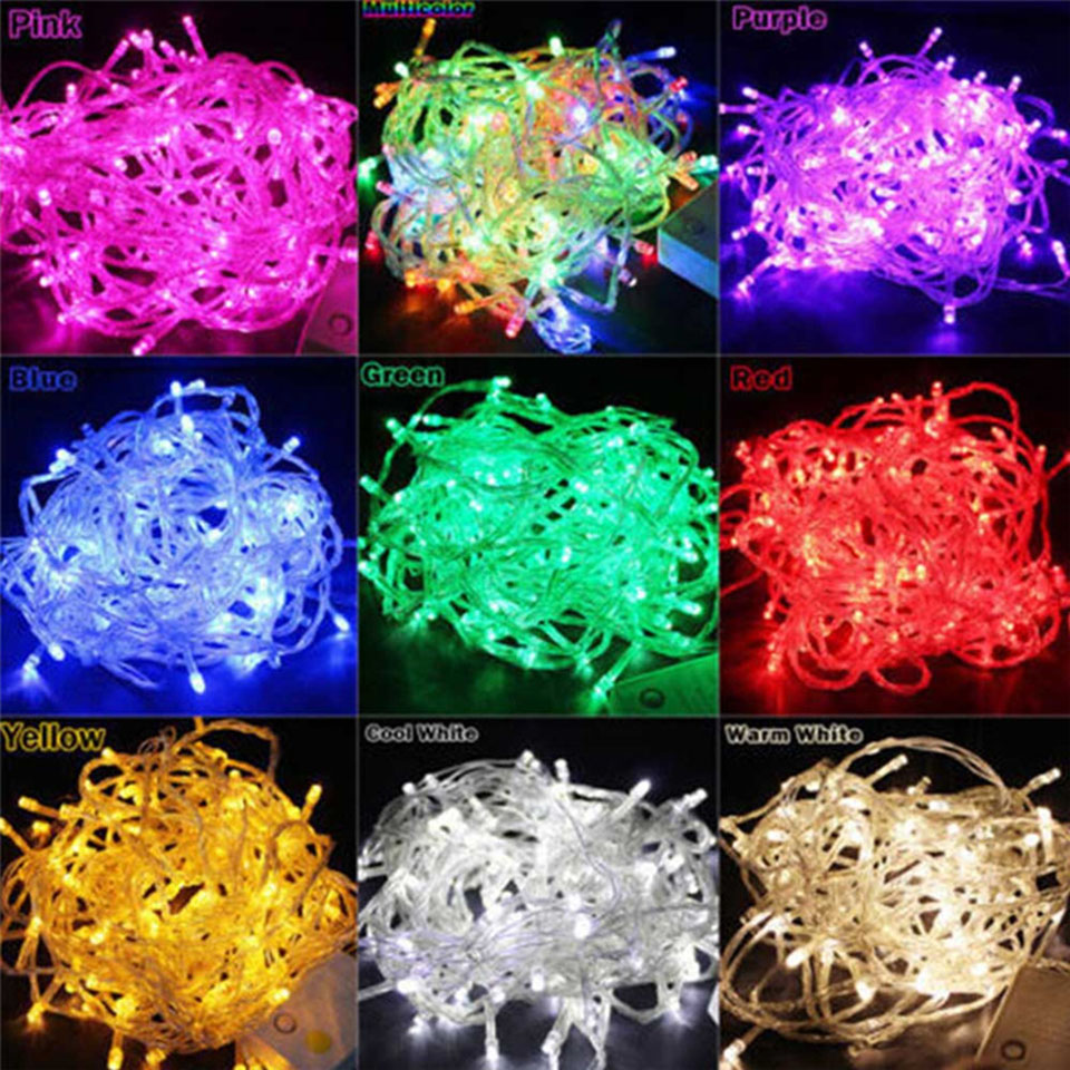 

10M 100LEDs LED String Light AC220V AC110V 9 Colors Festoon Lamps Waterproof Outdoor Garland Party Holiday Christmas Decoration