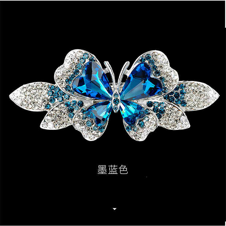 Hair Jewelry Accessories Small Crystal Pin Exquisite Spring Clip Korean Temperament Mother's Bow Grip