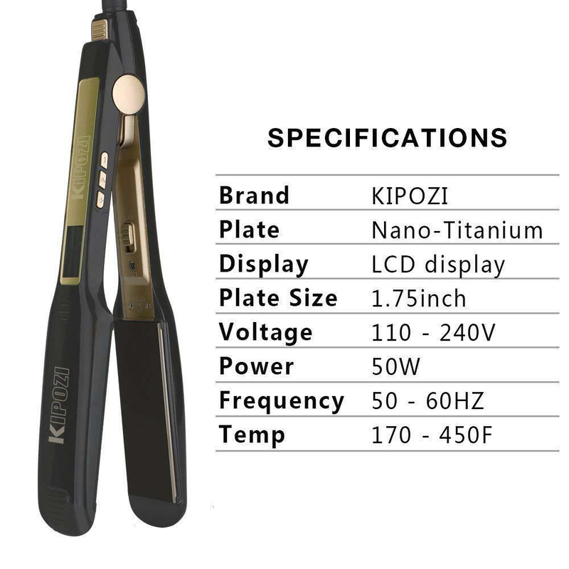 KIPOZI Hair Straightener Flat Iron Tourmaline Ceramic Professional Culer Salon Steam Care 220211
