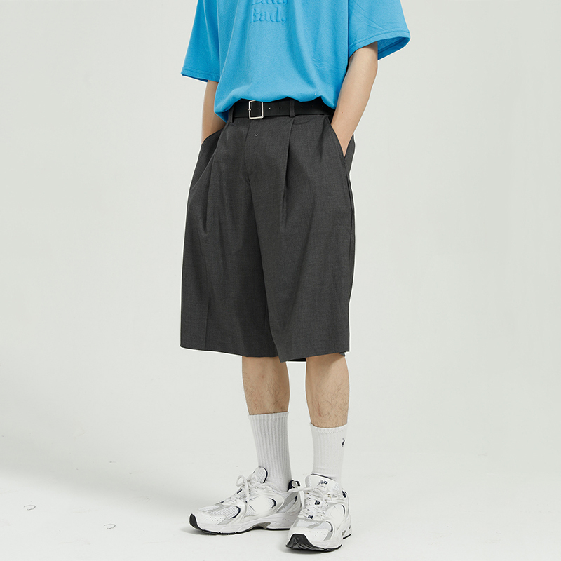 IEFB Men's Clothing Summer Korean Loose Solid Color Knee Length Pants Men's Trend Straight Wide Leg Shorts 9Y6779 210524