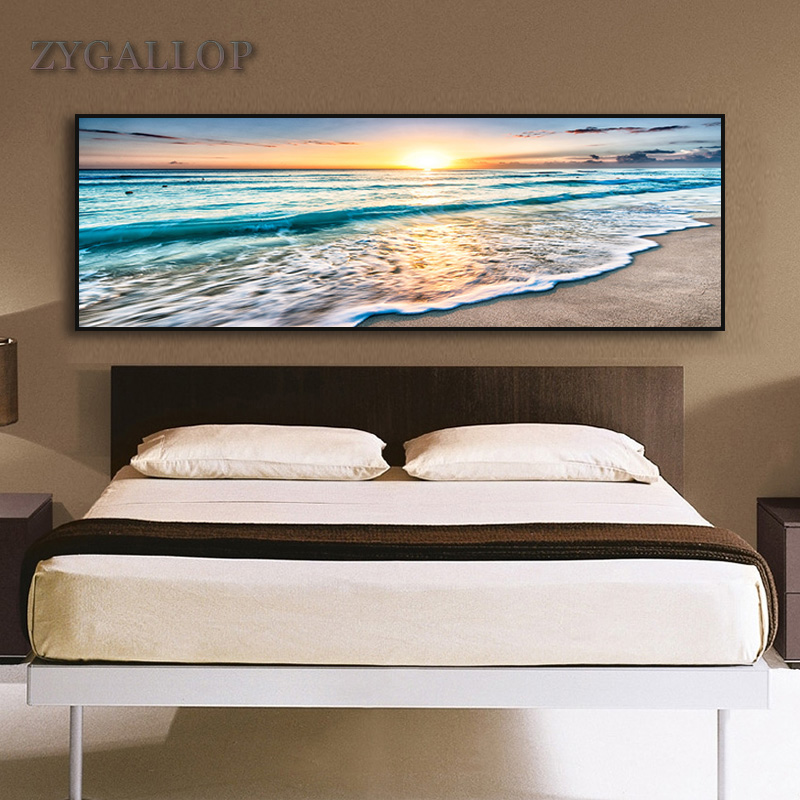 Sunset Seascape Beach Landscape Posters Natural Scenery Canvas Painting Wall Art Picture For Bedroom Decoration cuadros