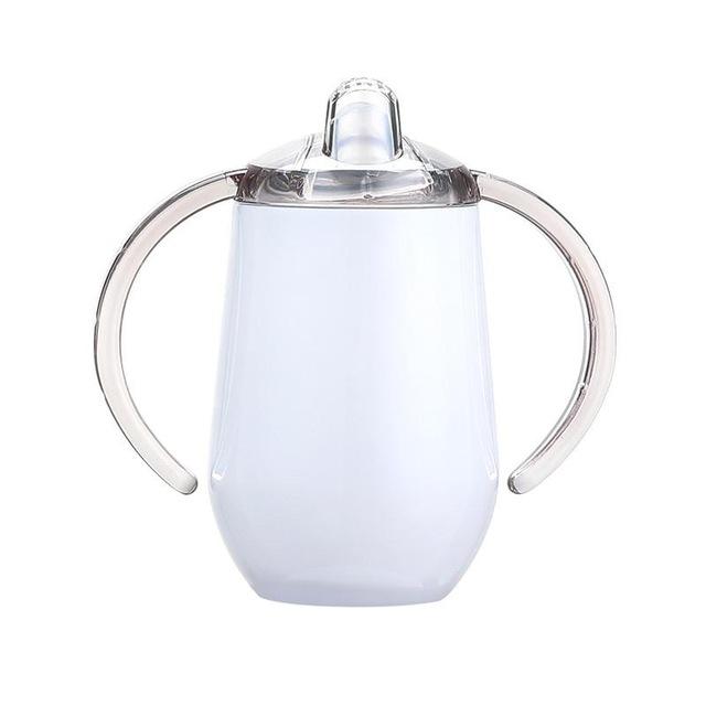 Water Bottles Arrival 10oz Sublimation Sippy Cups Blank DIY Baby Milk Bottle With Handle Stainless Steel Kids Drinking Tumbler For Gifts