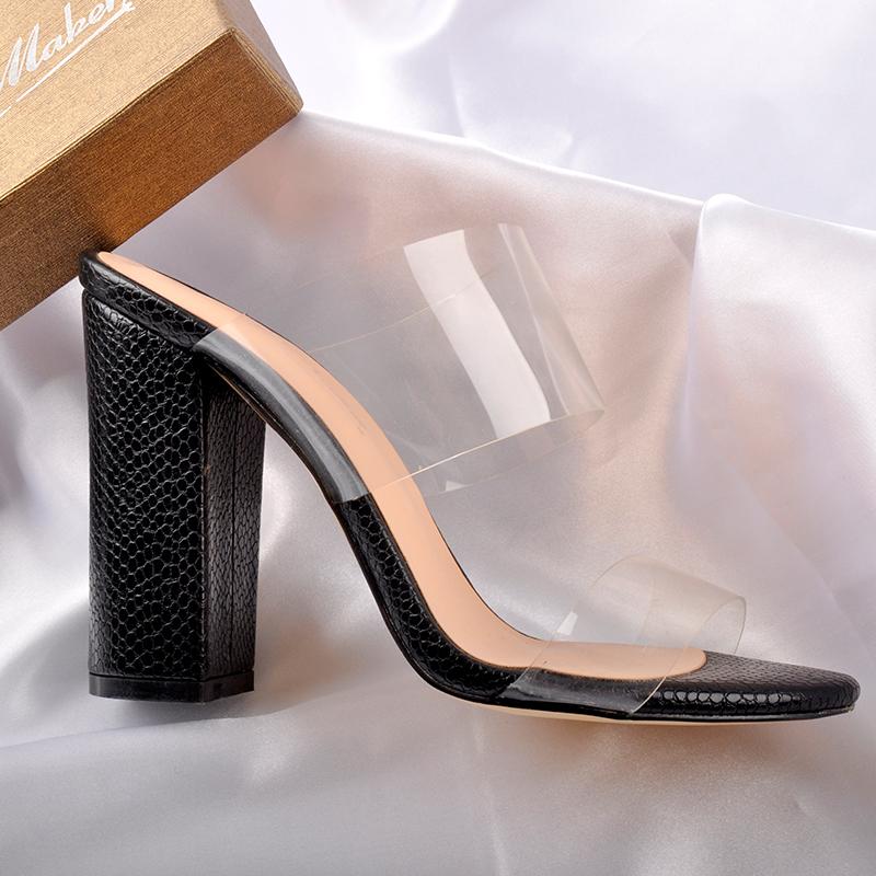 Dress Shoes Onlymaker Women's Crystal Clear PVC Straps Sandals Chunky Black Heels Snake Pattern Mules Office Casual Big Size 5-15
Dress Shoes Onlymaker Women's Crystal Clear PVC Straps Sandals Chunky Black Heels Snake Pattern Mules Office Casual Big Size 5-15
