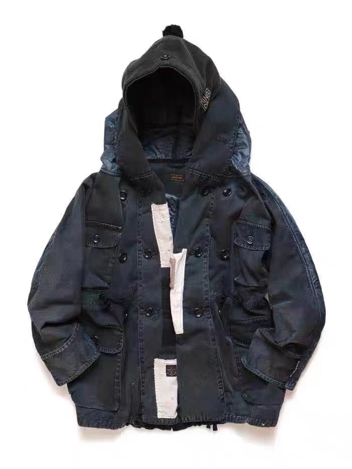 20aw Kapital Hirata Two Color Batik Wash Damage Stitching Cotton Multi Pocket Jacket, Black;brown
20aw Kapital Hirata Two Color Batik Wash Damage Stitching Cotton Multi Pocket Jacket, Black;brown