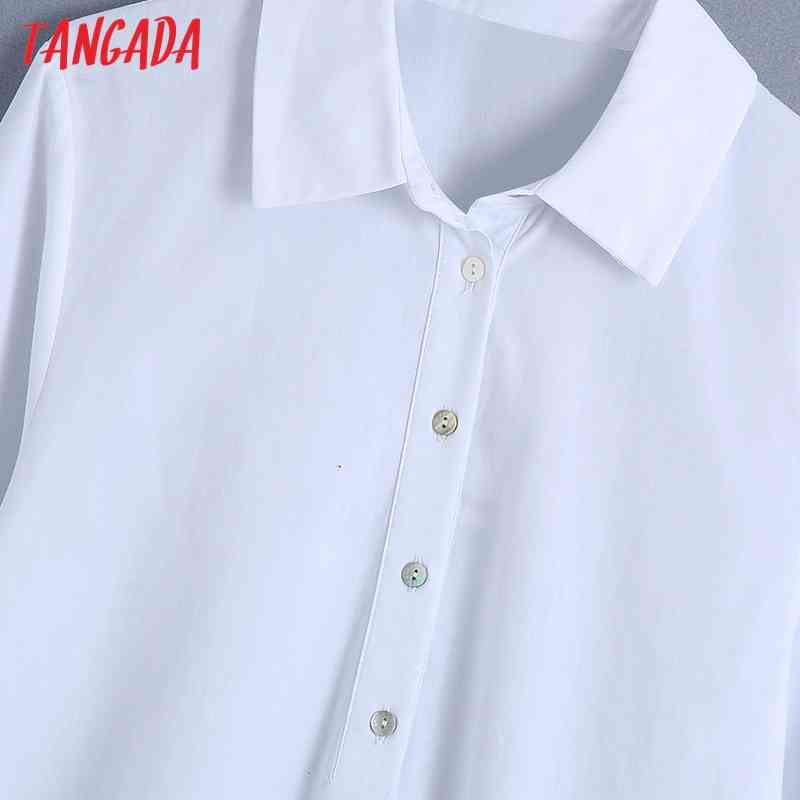 Women Chic Fashion White Pleated Shirt Dress Vintage Long Sleeve Female Dresses Vestidos BE469 210416