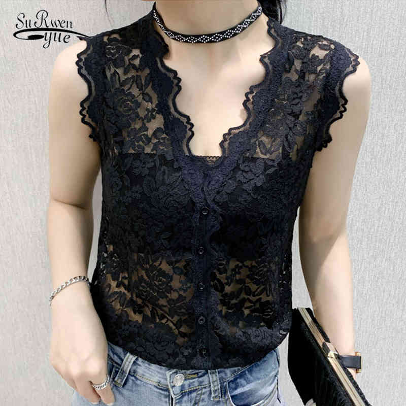 Sexy V-neck Sleeveless Embroidery Lace Shirt Spring and Summer Hollow Out Slim Wild Fashion Solid Vest Women's Shirts 9891 210521, Burgundy
Sexy V-neck Sleeveless Embroidery Lace Shirt Spring and Summer Hollow Out Slim Wild Fashion Solid Vest Women's Shirts 9891 210521, Burgundy