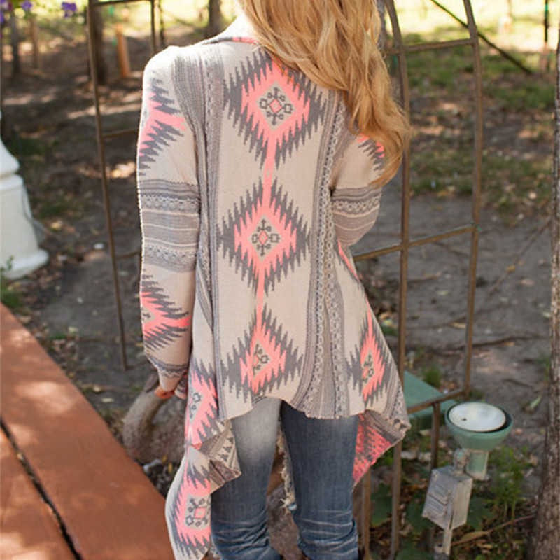 women fashion Aztec printed long sleeved casual all-match Cardigans 211018