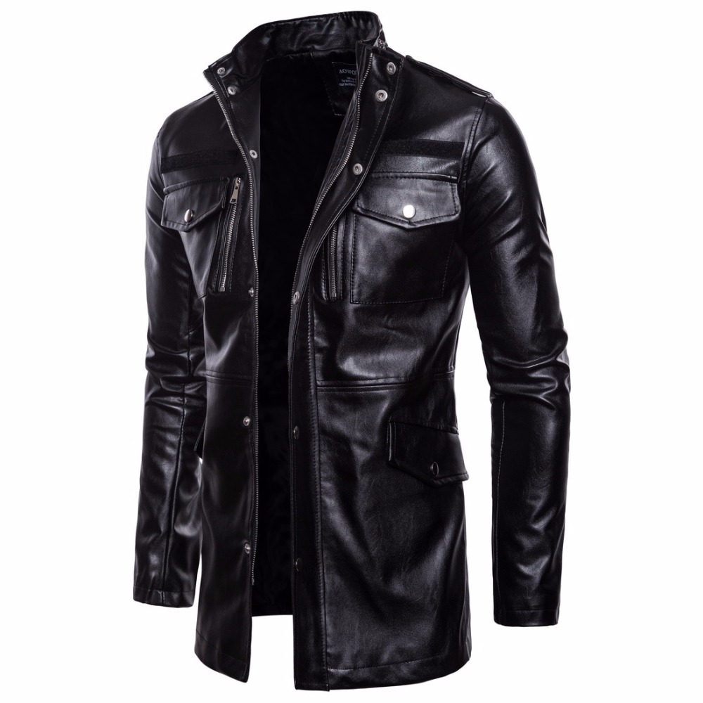 Mens Mid Long Leather Jacket Men Spring Autumn Motorcycle Biker Leather Jackets Coats Male Windbreaker Black Outwear
Mens Mid Long Leather Jacket Men Spring Autumn Motorcycle Biker Leather Jackets Coats Male Windbreaker Black Outwear