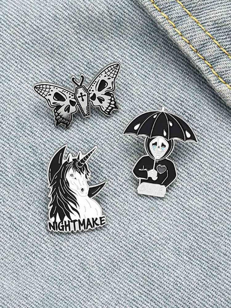Pins, Brooches Enamel Pin Custom Horse Umbrella Skeleton Butterfly Brooch Bag Clothes Lapel Gothic Badge Jewelry Gift For Friends, Gray
Pins, Brooches Enamel Pin Custom Horse Umbrella Skeleton Butterfly Brooch Bag Clothes Lapel Gothic Badge Jewelry Gift For Friends, Gray