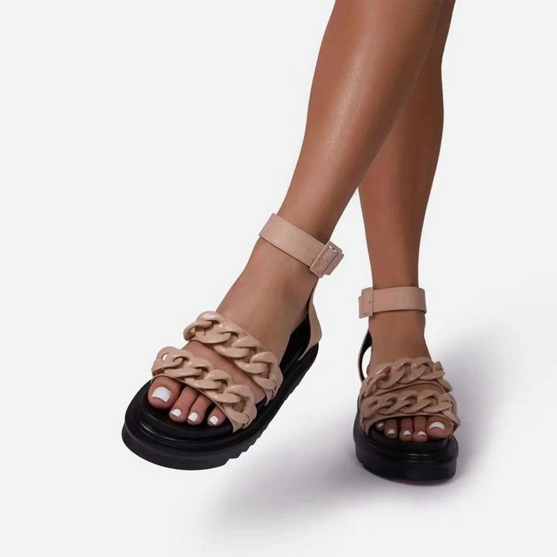 Sandals Women Summer Thick Bottom Beach Eva Soft Sole Slide Fashion Open-toe Set Foot Vintage Slippers Ladies Comfortable Shoes