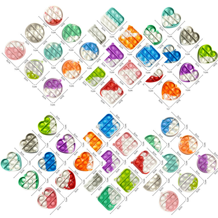 Pop Push Bubble Fidget Toy Keychain Simple Dimple Pendant Toyes Stress Relief Silicone Popper Fidgete Sensory Toys key chain
Pop Push Bubble Fidget Toy Keychain Simple Dimple Pendant Toyes Stress Relief Silicone Popper Fidgete Sensory Toys key chain