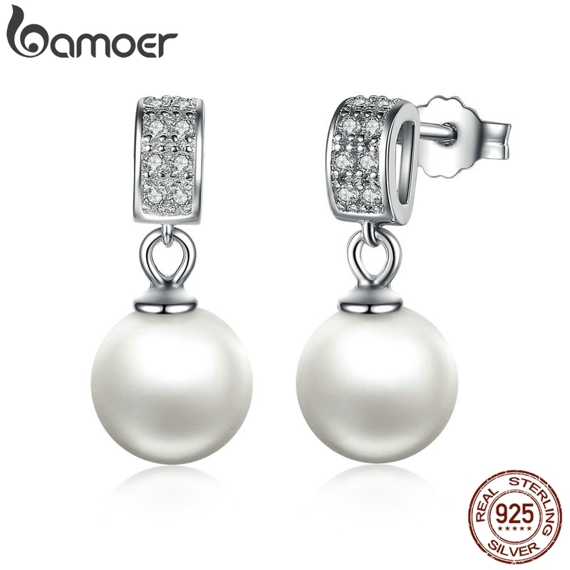 yutong Drop Earrings Fine Jewelry Female Drop with Pearls 925 Sterling Silver Mother's Day Gift SCE006