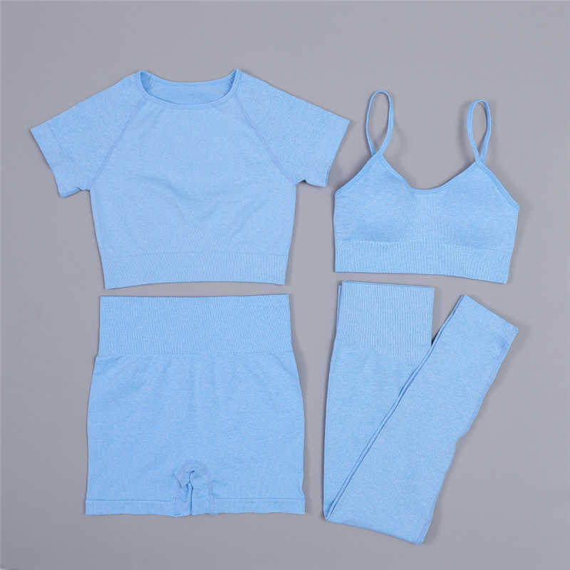 Seamless Yoga Set Gym Clothing Workout Clothes For Women Tracksuit High Waist Sport Outfit Fitness Suit 210813