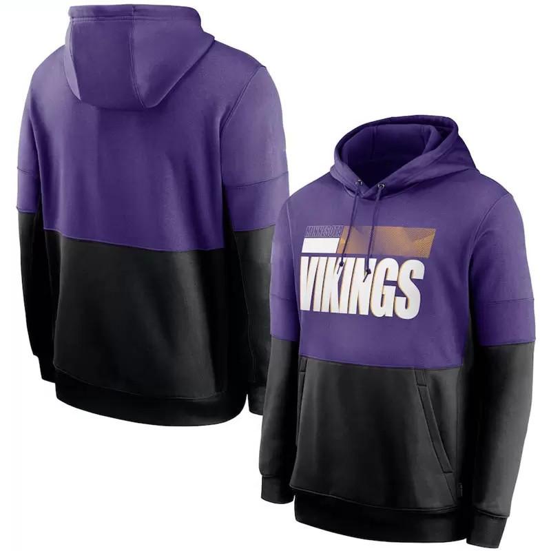 Minnesota„Vikings„Men Women Youth Sweatshirt Sideline Lockup Performance Pullover Football Hoodie