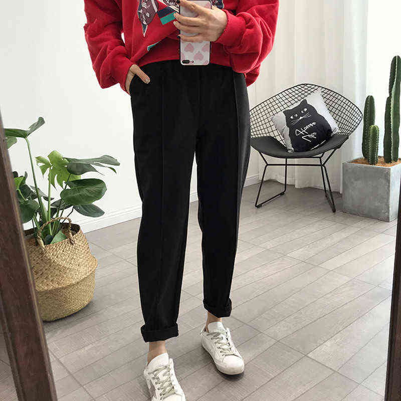 BornSra Winter Thicken Women Pencil Pants Plus Size Wool Female Spring High Waist Loose Trousers s Good Fabric 211115