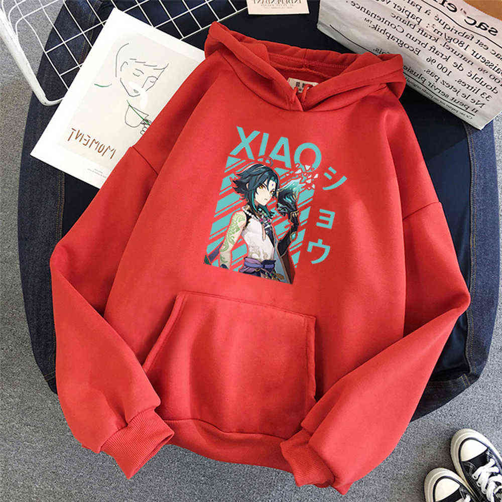 Genshin Impact Hoodies Men Women Fashion Anime Game Print Streetwear Xiao Harajuku Oversized Sweatshirts Hoodie Unisex Tracksuit Y0901