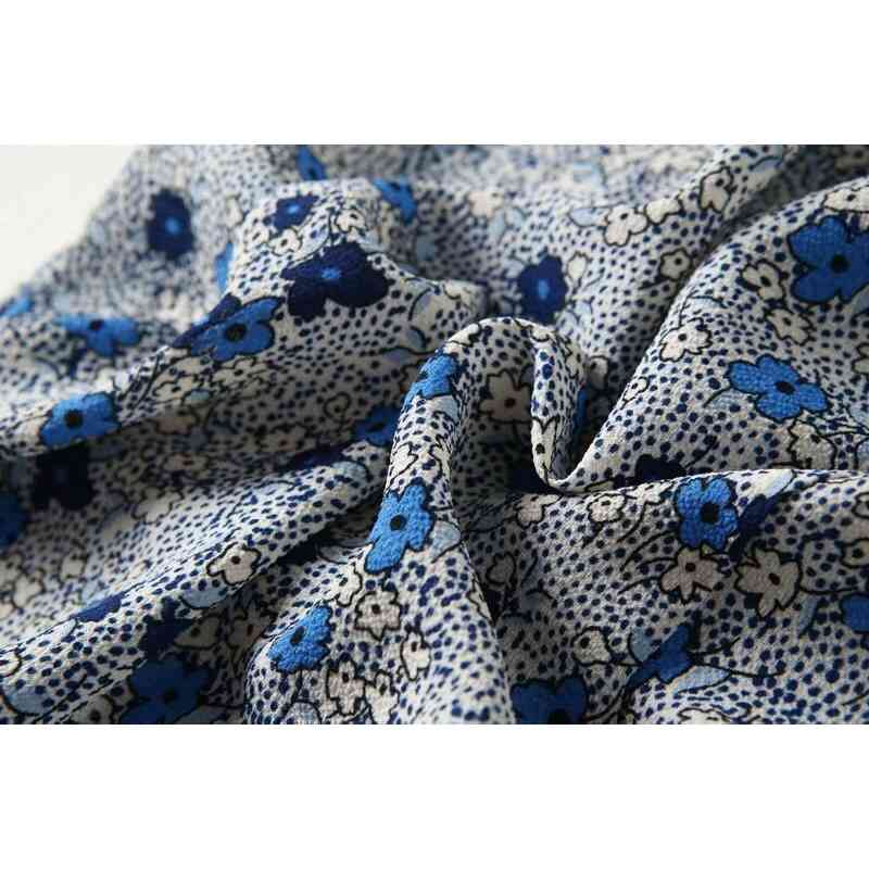 Elegant French style Women Floral Print Shirt Dress Office Ladies Single-breasted Buttons Lapel Retro Summer Dresses Vintage 210429