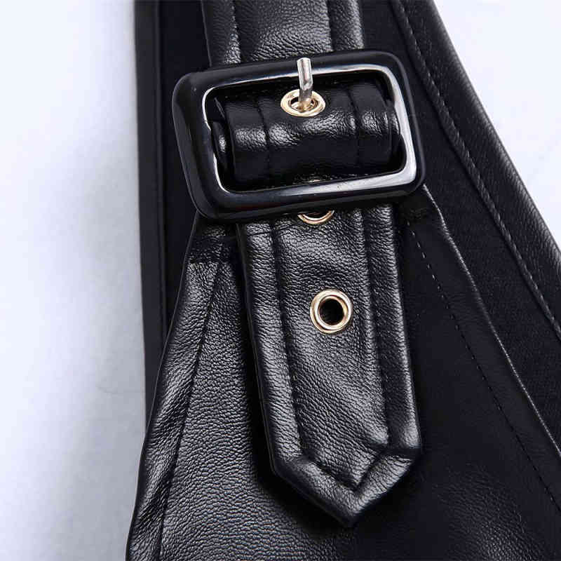 Vintage Woman Leather V Neck Spaghetti Strap Dress Spring Autumn Fashion Ladies Draped es Female Cool A-Line 210515