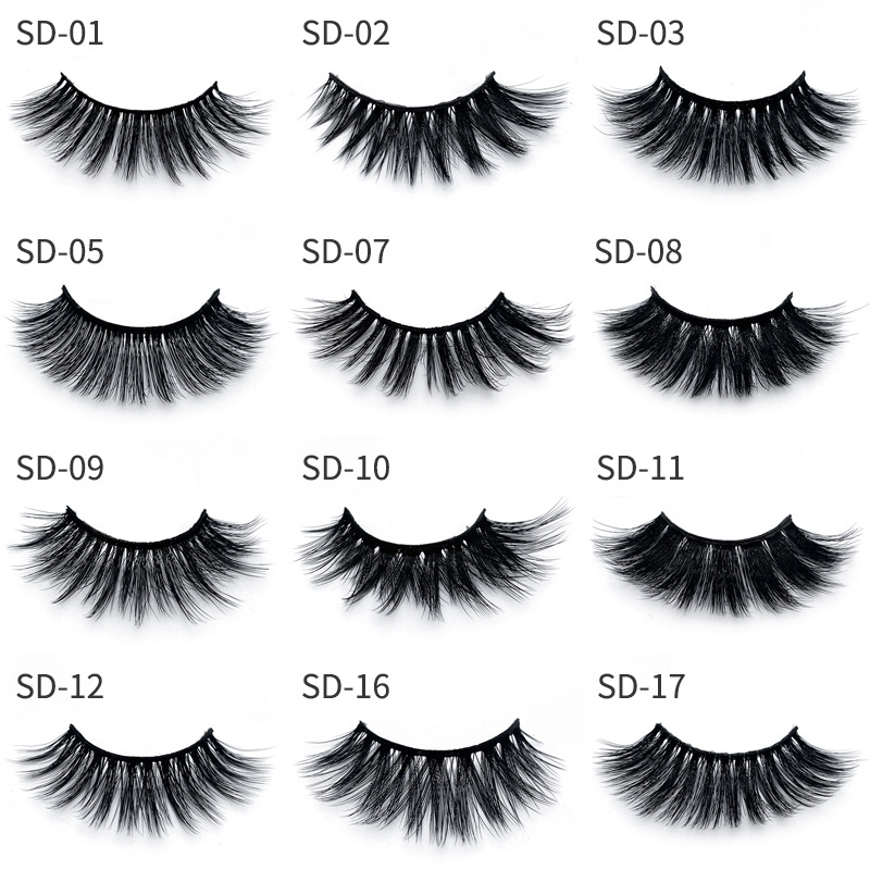 High Quality Styles 3D Mink Eyelash Natural False Eyelashes Soft Light Fake Glitter Cosmetic Tools Extension Lashes Eye lash Twe X250