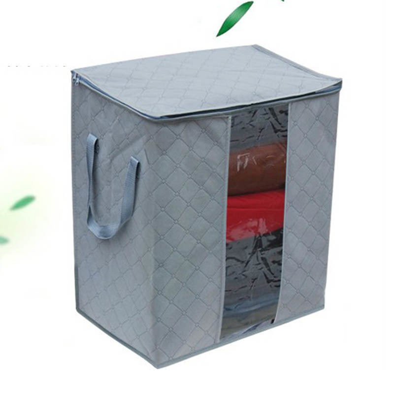 Home Storage Sundries Organizer Thicken Dustproof Eco-friendly Laundry Bag Bamboo Charcoal Foldable Non-woven