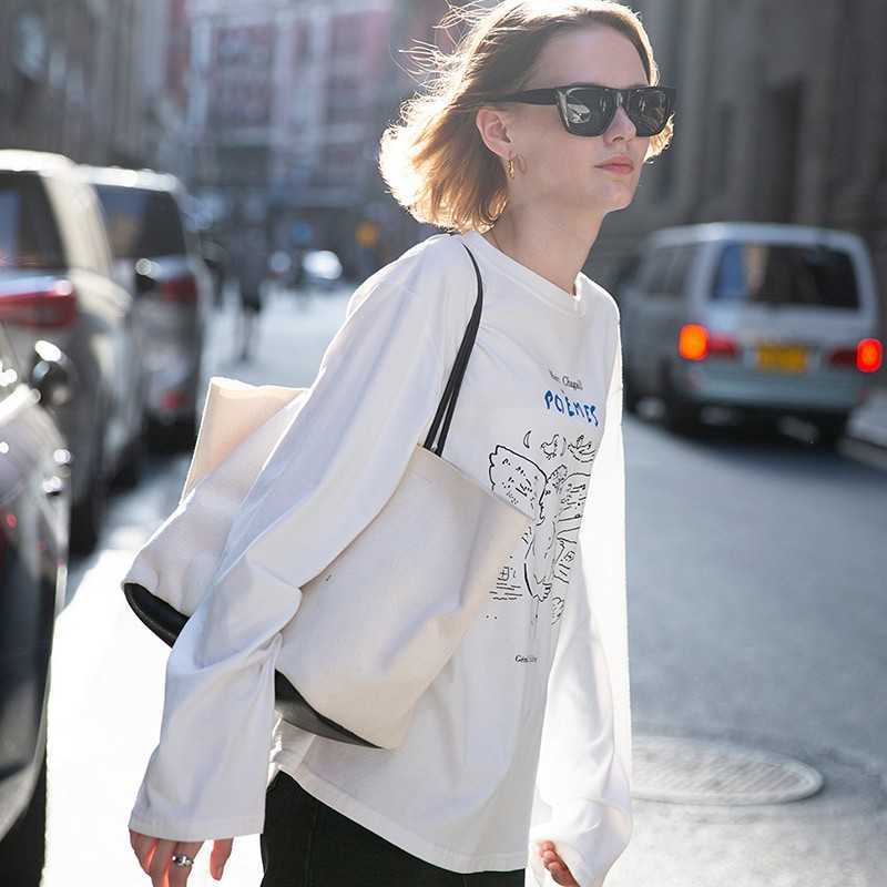 Yedinas Printed Long Sleeve Women T-shirts Fashion Vintage Tshirt Female Casual Tee Shirt Femme Chic Street Style Top Streetwear 210527