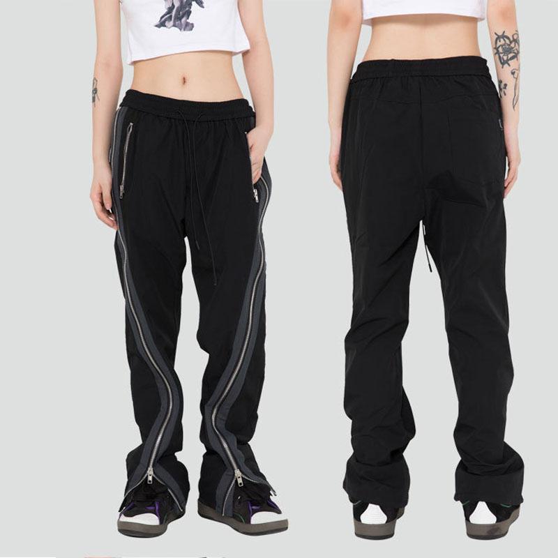 2025 S Fashion Designer Men S Pants Side Zipper Pull Away Loose Casual Streetwear Hiphop Boot Cut Pant For Men Jogger Sweatpants Male Sports Trousers
