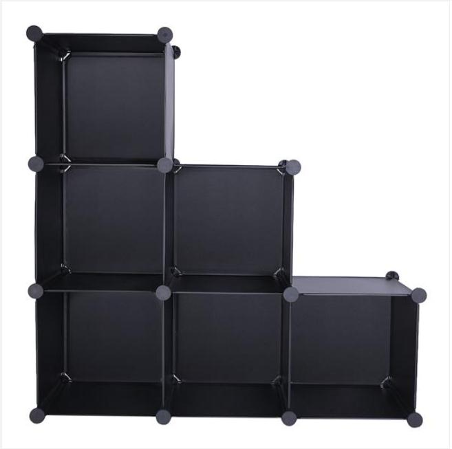 2022 Cube Storage 6-Cube Closet Organizer Shelves DIY Cabinet Black Boxes & Bins Organization
