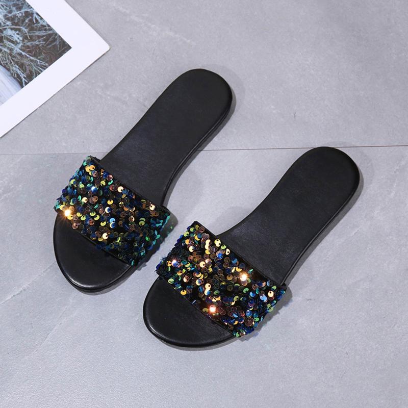 Slippers Women's Indoor Leisure Flip-flops Open-toed Flat Beach Shoes Niche Design Sequined Simple Sandals Female 2021, Black
Slippers Women's Indoor Leisure Flip-flops Open-toed Flat Beach Shoes Niche Design Sequined Simple Sandals Female 2021, Black