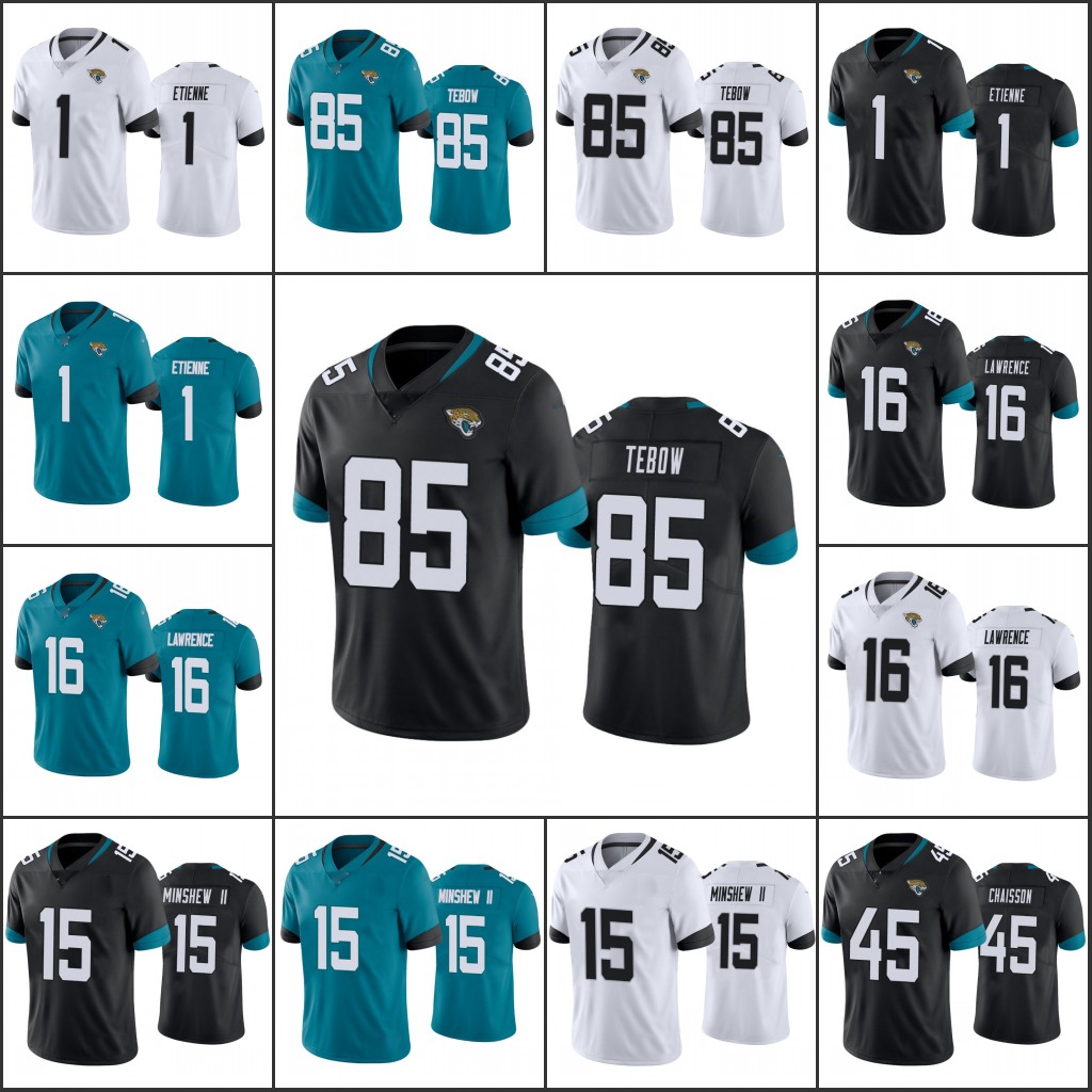 JacksonvilleJaguarsMen #16 Trevor Lawrence 85 Tim Tebow 1 Travis Etienne 15 Gardner Minshew II 45 K'Lavon Chaisson Women Yo, Black
JacksonvilleJaguarsMen #16 Trevor Lawrence 85 Tim Tebow 1 Travis Etienne 15 Gardner Minshew II 45 K'Lavon Chaisson Women Yo, Black
