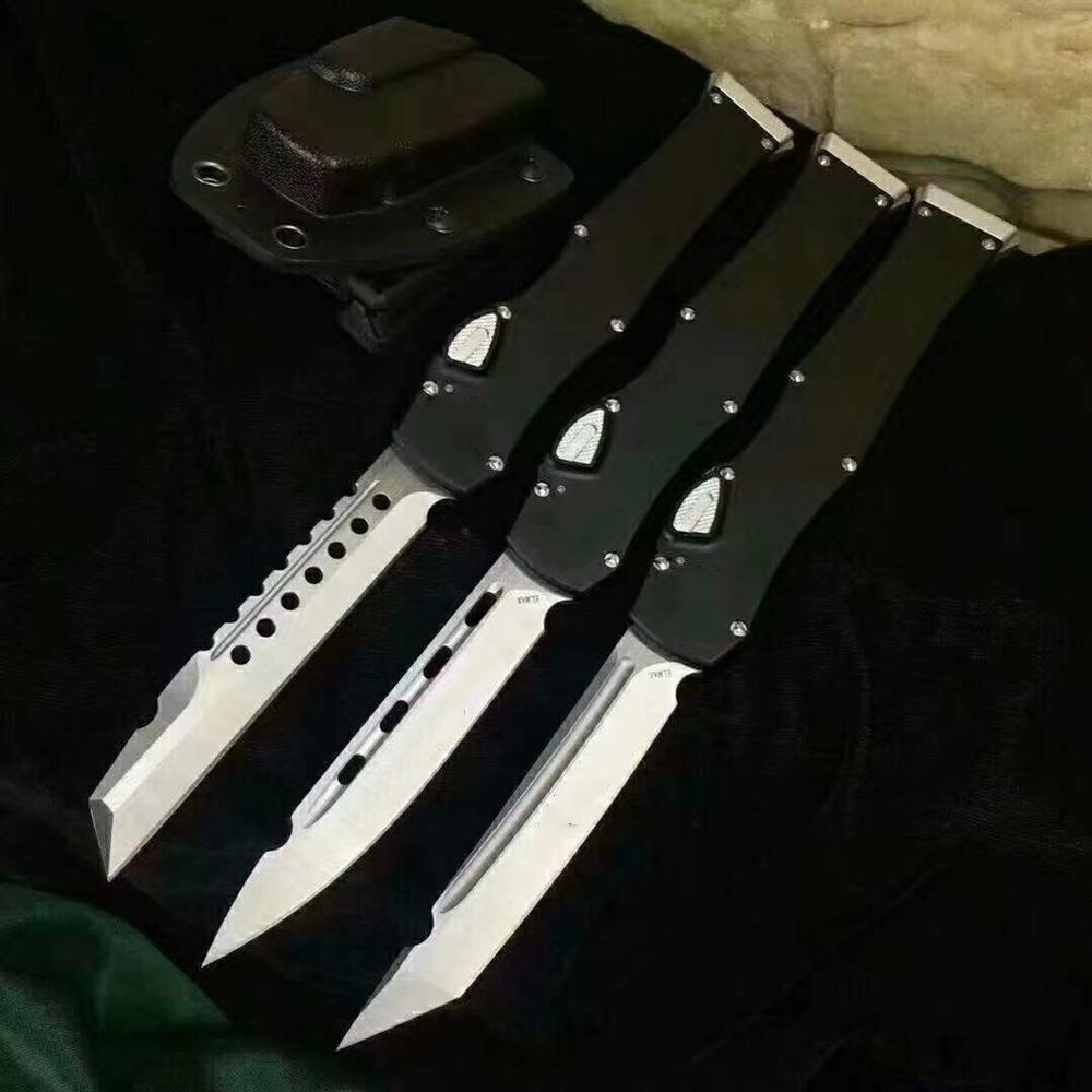 Tactical Equipment Custom AUTO Knives 4.35" ELMAX Mirror Polished Tanto Blade, Double Vapor Blasted 416 Stainless Steel Handles with Bl
Tactical Equipment Custom AUTO Knives 4.35" ELMAX Mirror Polished Tanto Blade, Double Vapor Blasted 416 Stainless Steel Handles with Bl