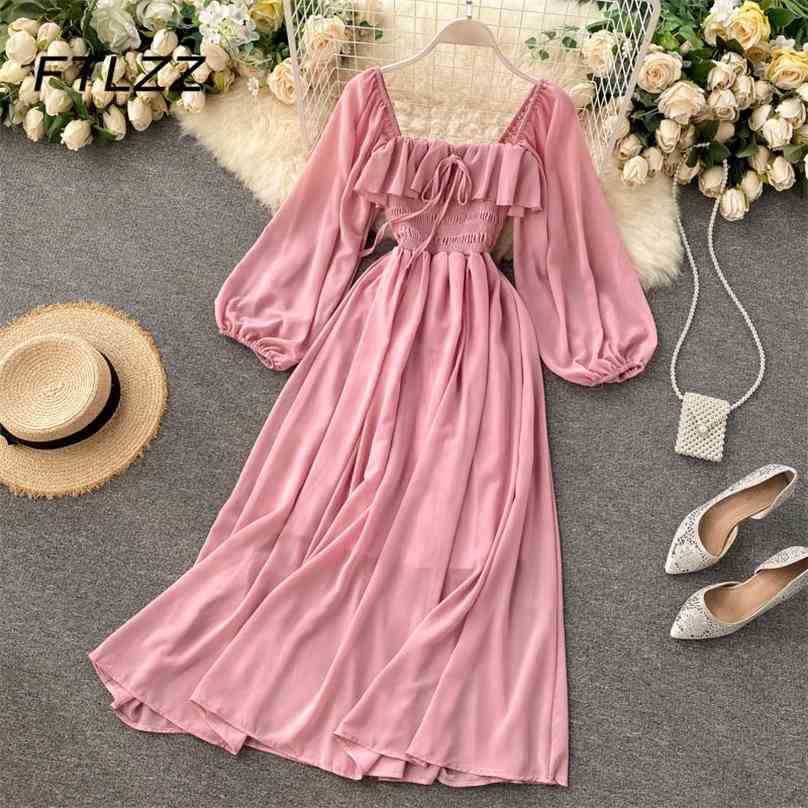 Women Elegant Chiffon Dress Fashion Spring Autumn Puff Sleeve Ruffles Square Neck Boho es Ladies Beach 210525, Red
Women Elegant Chiffon Dress Fashion Spring Autumn Puff Sleeve Ruffles Square Neck Boho es Ladies Beach 210525, Red