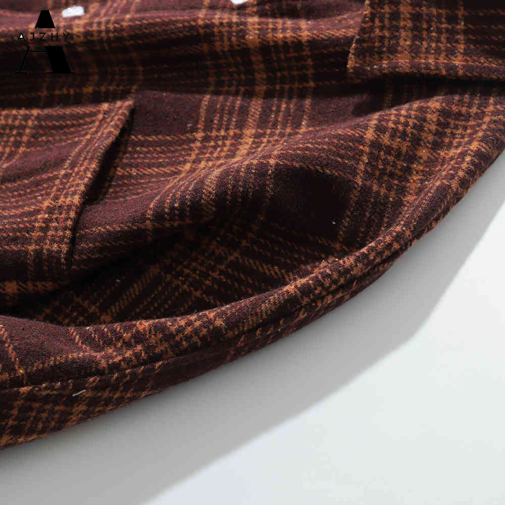 Casual Men Shirt Long Sleeve Autumn Winter Thick Plaid flannel Shirts Mens of Women Vintage Japanese Streetwear Pocket Camisas 210410