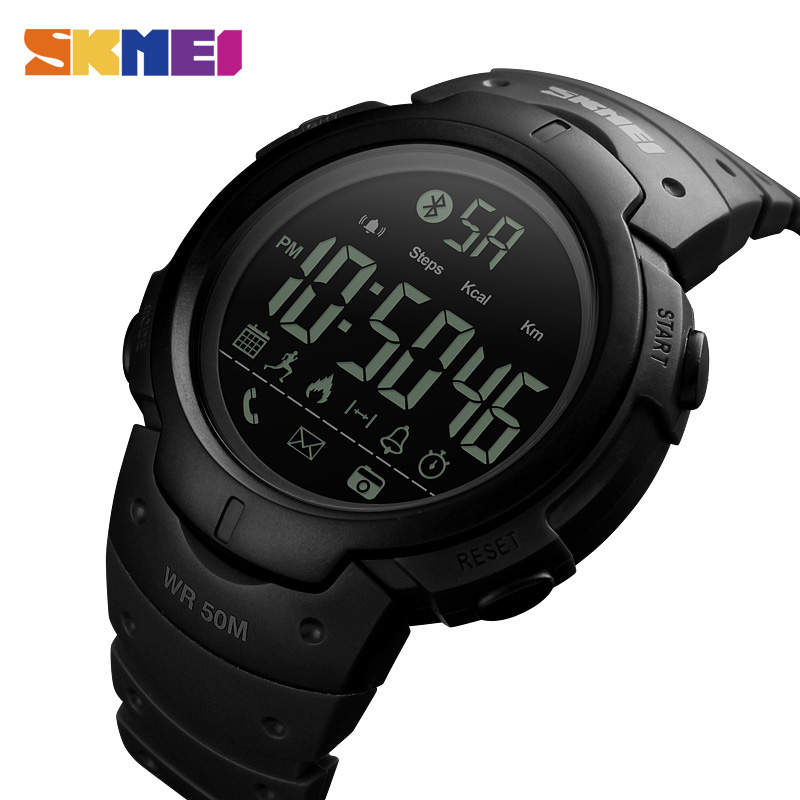 SKMEI Fashion Smart Watch Men Calorie Alarm Clock Bluetooth Watches 5Bar Waterproof Smart Digital Watch Relogio Masculino 1301g, Black
SKMEI Fashion Smart Watch Men Calorie Alarm Clock Bluetooth Watches 5Bar Waterproof Smart Digital Watch Relogio Masculino 1301g, Black