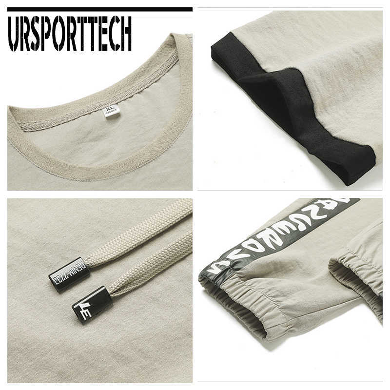 Tracksuit Men sets Summer Casual Men's Set 2 Pieces Man Suit Sportswear Outfits Short Sleeve T-shirt +Pants Joggers Set 210528