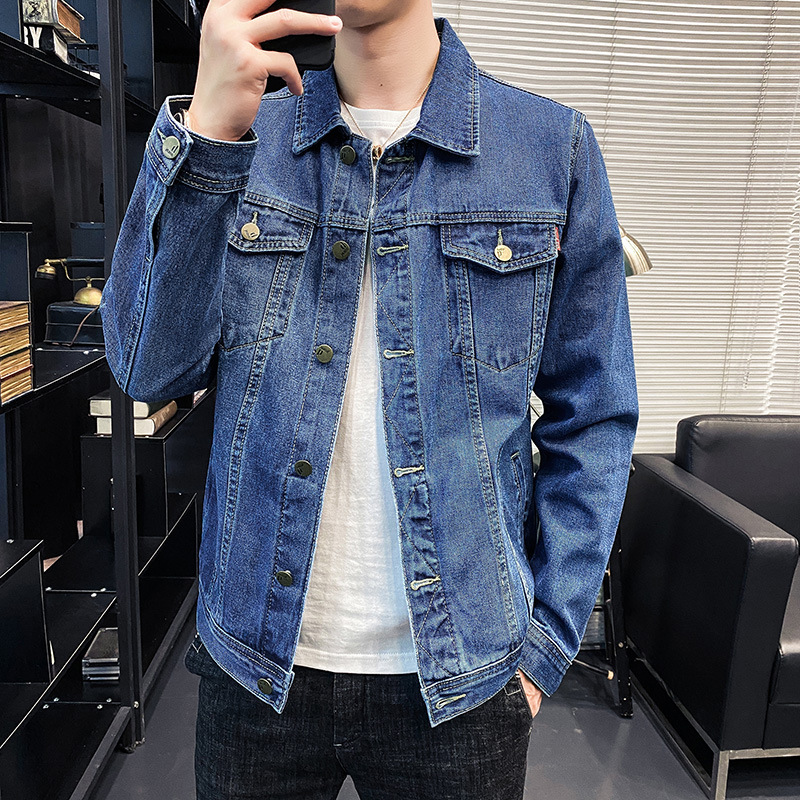 Spring and autumn Korean denim jacket men's slim wash youth leisure fashion, Black;brown
Spring and autumn Korean denim jacket men's slim wash youth leisure fashion, Black;brown