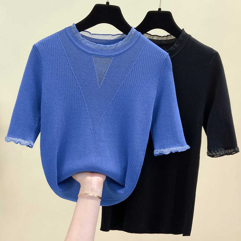 Crop Top Female Polo Shirts Summer Short Sleeve T-shirt Women's Vintage Clothes Ribbed Solid Slim Knit Top Cropped sweater pull 210604, Black
Crop Top Female Polo Shirts Summer Short Sleeve T-shirt Women's Vintage Clothes Ribbed Solid Slim Knit Top Cropped sweater pull 210604, Black