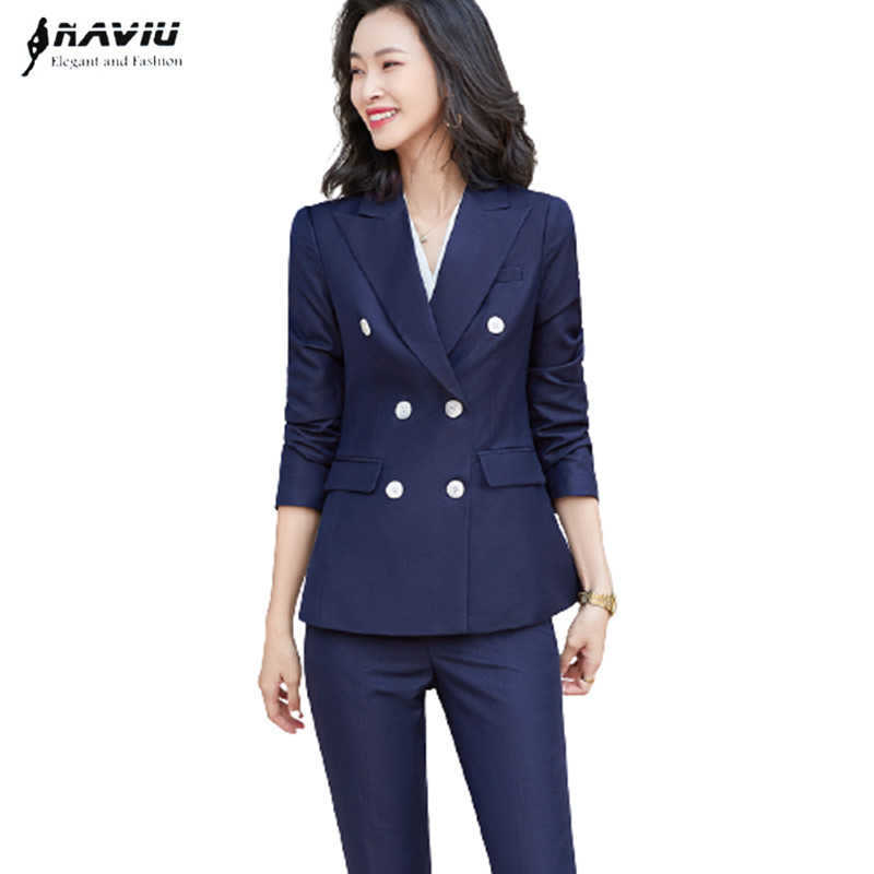 High End Business Suit Spring Temperament Forma Slim Blazer And Pants Office Ladies Fashion Work Wear Navy Blue 210604, Black blazer
High End Business Suit Spring Temperament Forma Slim Blazer And Pants Office Ladies Fashion Work Wear Navy Blue 210604, Black blazer