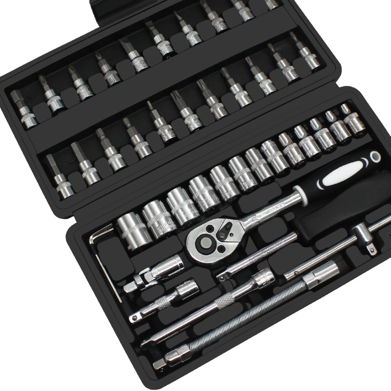 5PCS Socket Set 46-Piece Set Xiaofei Quick Ratchet Casing Wrench Repair Car Screwdriver Combination Toolbox(The logistics price Pls Contact us)