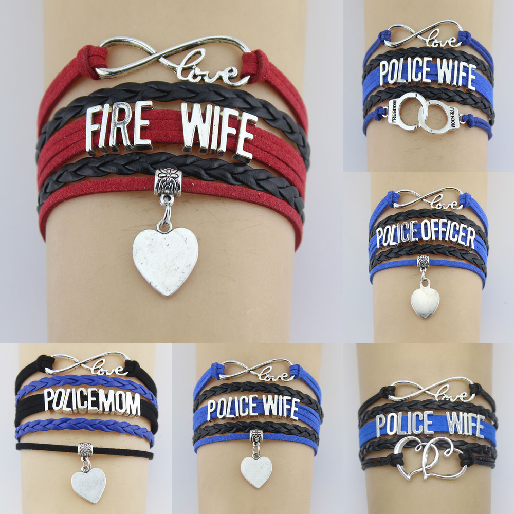 Infinity Love Police/fire Wife Mom Officer Freedom Double Heart Charm Wrap Bracelet Rope Women & Men Bracelets Jewelry
Infinity Love Police/fire Wife Mom Officer Freedom Double Heart Charm Wrap Bracelet Rope Women & Men Bracelets Jewelry