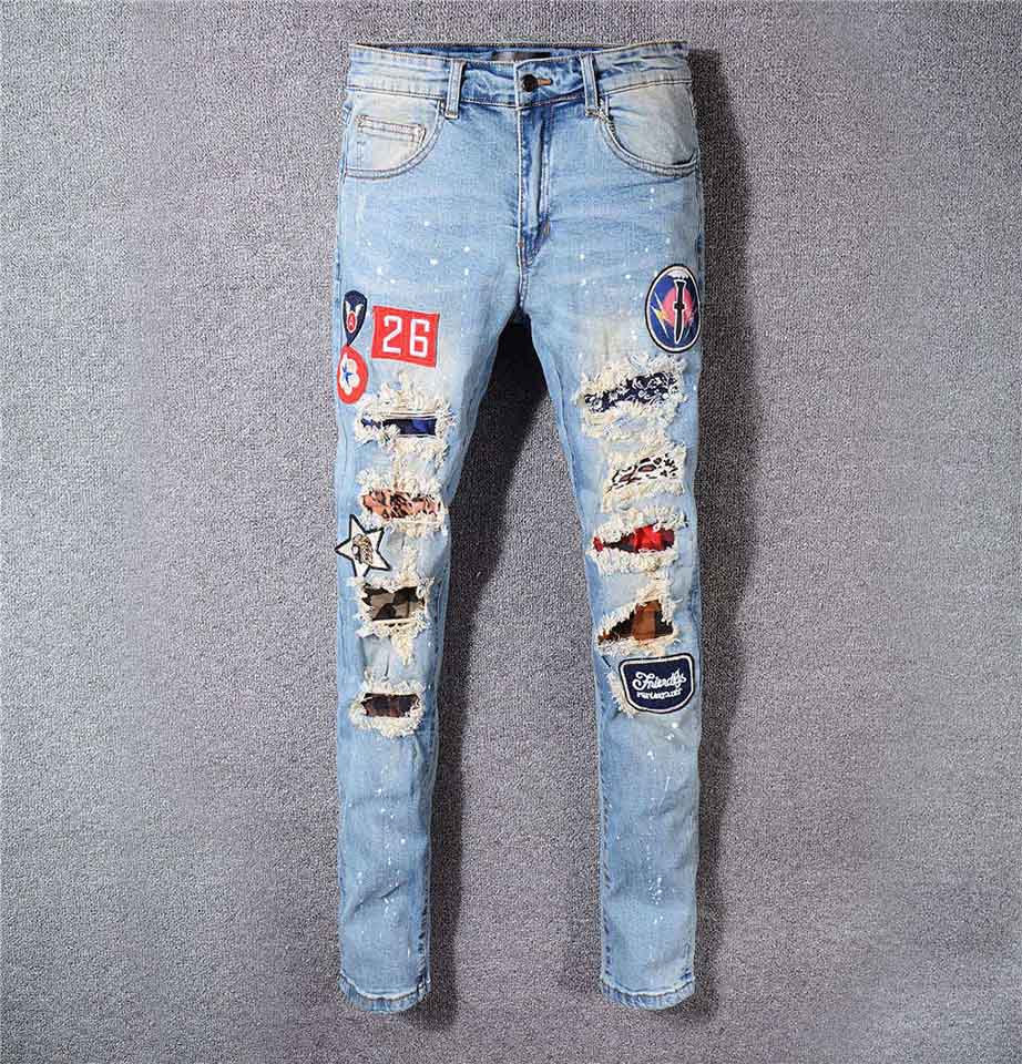 21ss Mens ripped jeans motorcycle rider cowboy mans brand fashion designer hip hop man pants, Blue
21ss Mens ripped jeans motorcycle rider cowboy mans brand fashion designer hip hop man pants, Blue