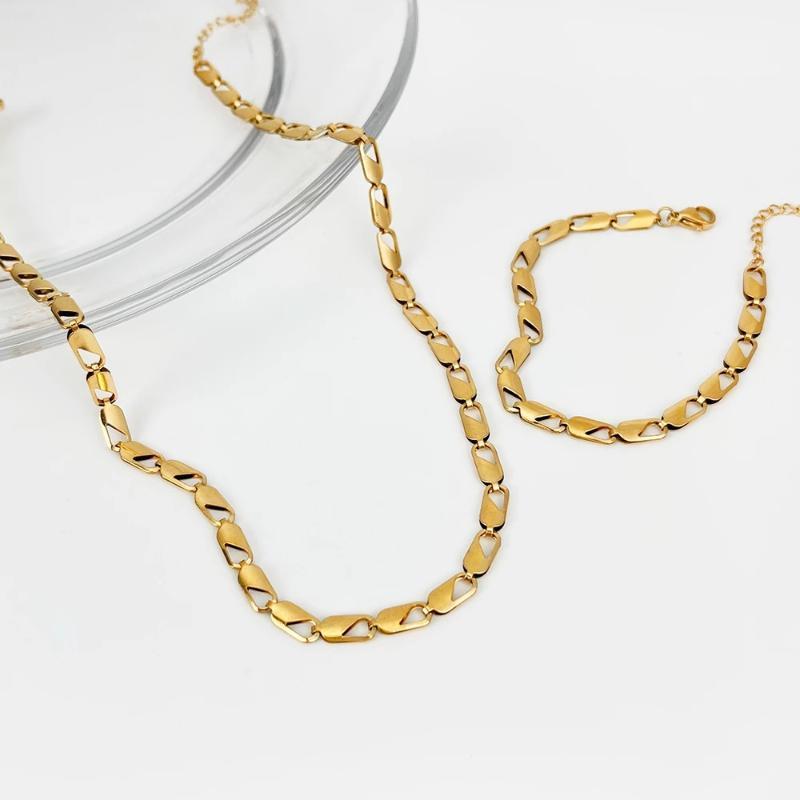 Chains Ghidbk Vintage Gold Color Stainless Steel Chain Necklaces Hollow Flat Choker For Women Simple Daily Chic Party Jewelry Gifts
Chains Ghidbk Vintage Gold Color Stainless Steel Chain Necklaces Hollow Flat Choker For Women Simple Daily Chic Party Jewelry Gifts