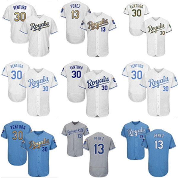 Men women youth KC Royals Jersey #30 Yordano Ventura Baseball Wear 13 Salvador Perez Home Blue White Grey Jerseys, Colour 5
Men women youth KC Royals Jersey #30 Yordano Ventura Baseball Wear 13 Salvador Perez Home Blue White Grey Jerseys, Colour 5