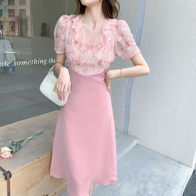 Summer Dres Short Sleeve Flroal Printed Woman High Waist Lace V-neck es Sexy Patchwork Vestidos Sundress 210604, Elegant green
Summer Dres Short Sleeve Flroal Printed Woman High Waist Lace V-neck es Sexy Patchwork Vestidos Sundress 210604, Elegant green