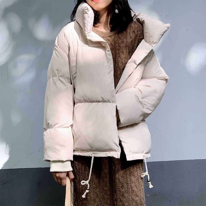 CRRIFLZ Autumn Winter Collection Solid Women Down Jacket Warm Thicken Stand Collar White Duck Down Parka Women's Jackets Coats 210819