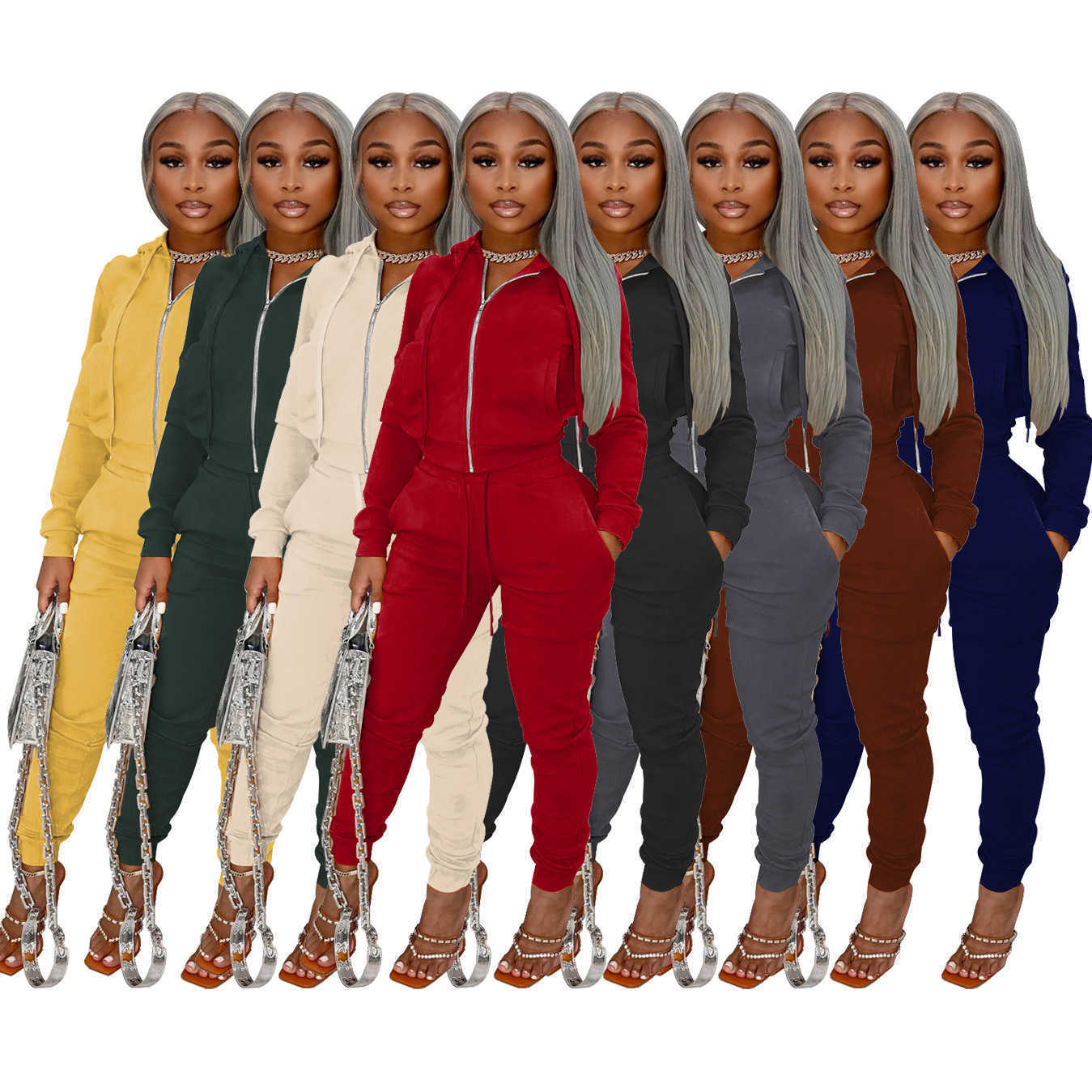 Designers Clothes tracksuits 2021 Suede hooded long sleeve sports two piece set women' solid color leisure suit Print, Desiccant
Designers Clothes tracksuits 2021 Suede hooded long sleeve sports two piece set women' solid color leisure suit Print, Desiccant