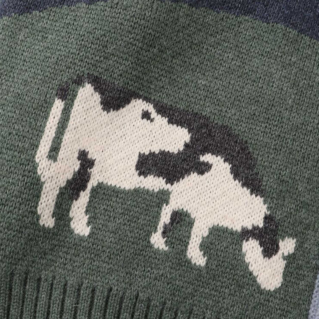 Oversize Streetwear Loose Cardigan Pullover Men Women Hip Hop Knitted Sweater Men Prairie Cow Pattern Harajuku Sweater 211008